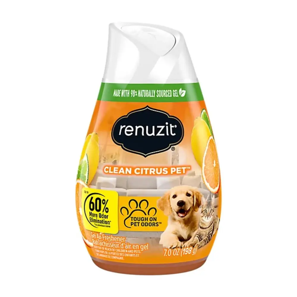 Sáp Thơm Phòng Hương Cam Chanh, Gel Air Freshener, 2X Odor Neutralizer, Clean Citrus Pet, 7 oz (198g) - RENUZIT